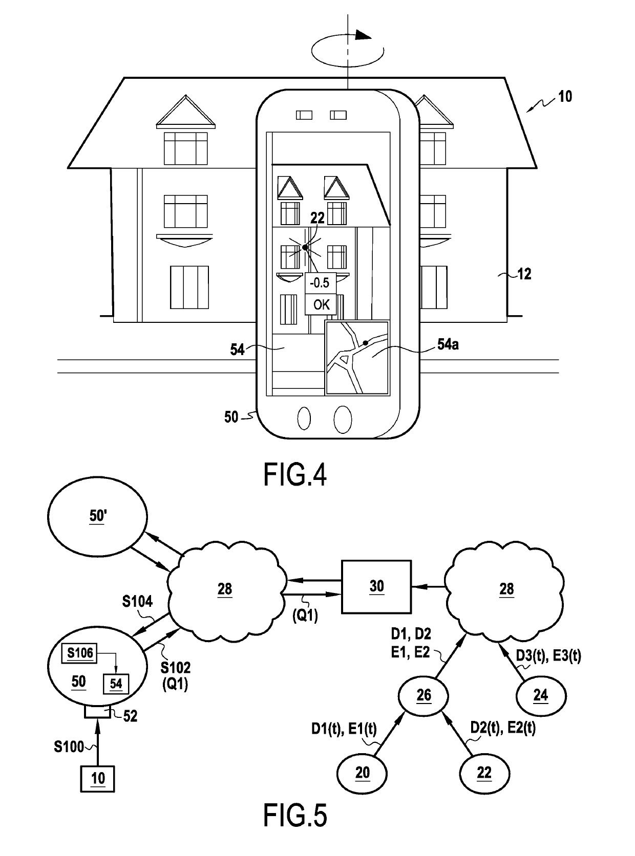 Method of representing possible movements of a structure for an apparatus of smartphone type