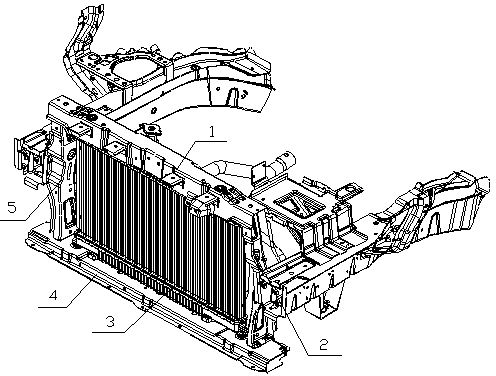 Installation structure for automobile radiator