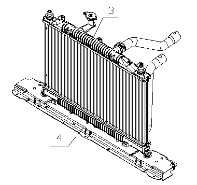 Installation structure for automobile radiator
