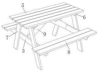 Self-assembly wood-plastic dining table