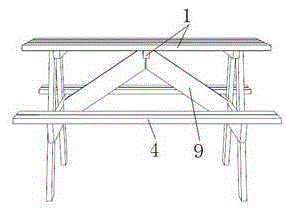 Self-assembly wood-plastic dining table