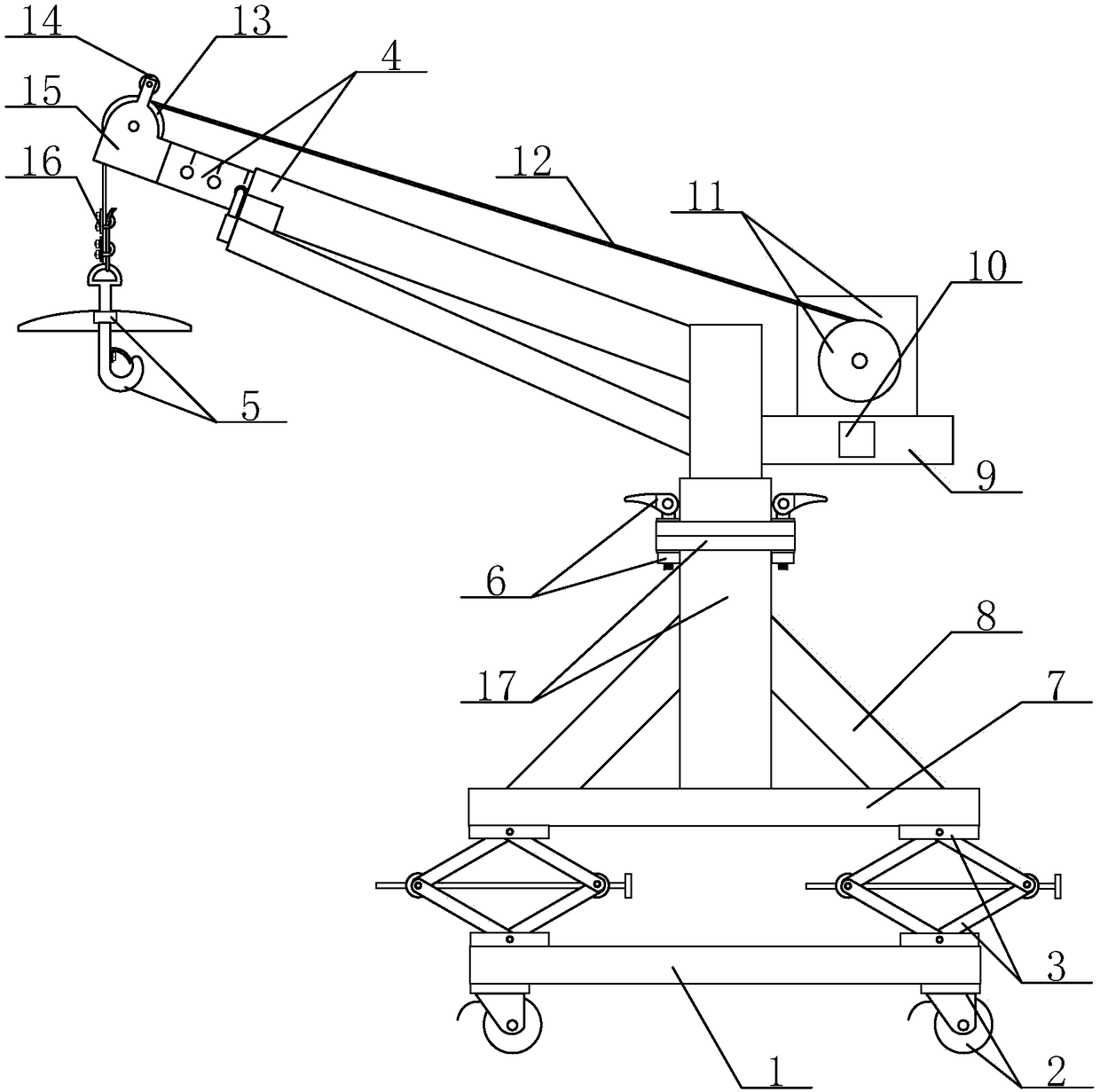 Mechanical equipment hoisting frame convenient to disassemble and assemble
