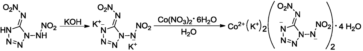 Di(1,5-nitramine tetrazole)-potassium cobaltanide tetrahydrate compound