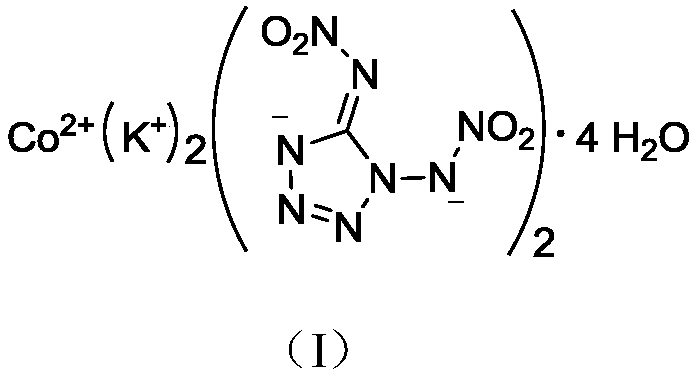 Di(1,5-nitramine tetrazole)-potassium cobaltanide tetrahydrate compound