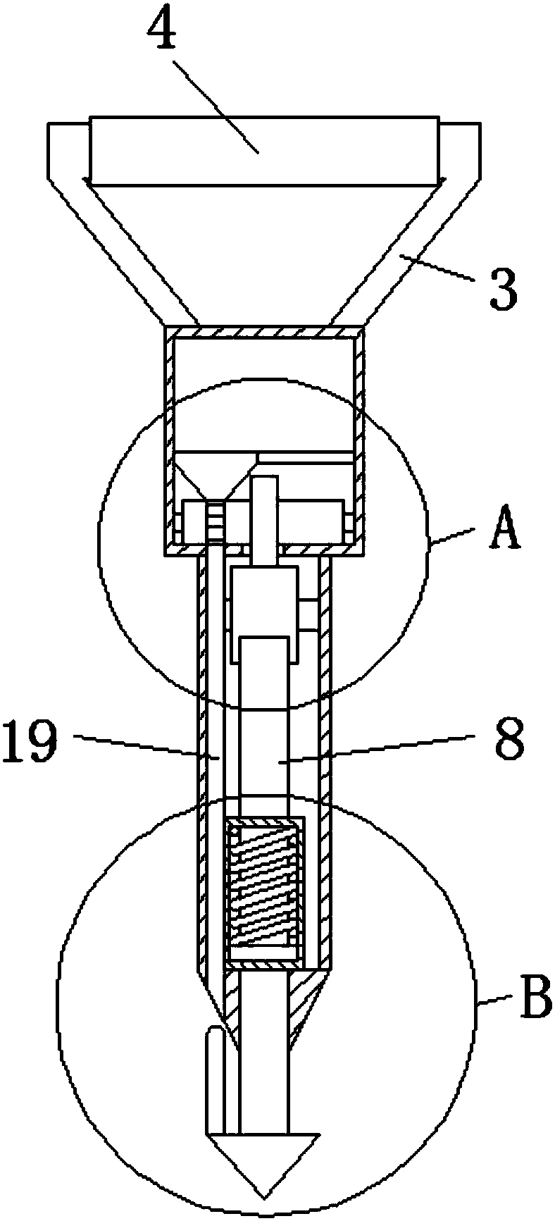 Seeding device applicable to mountain farming planting