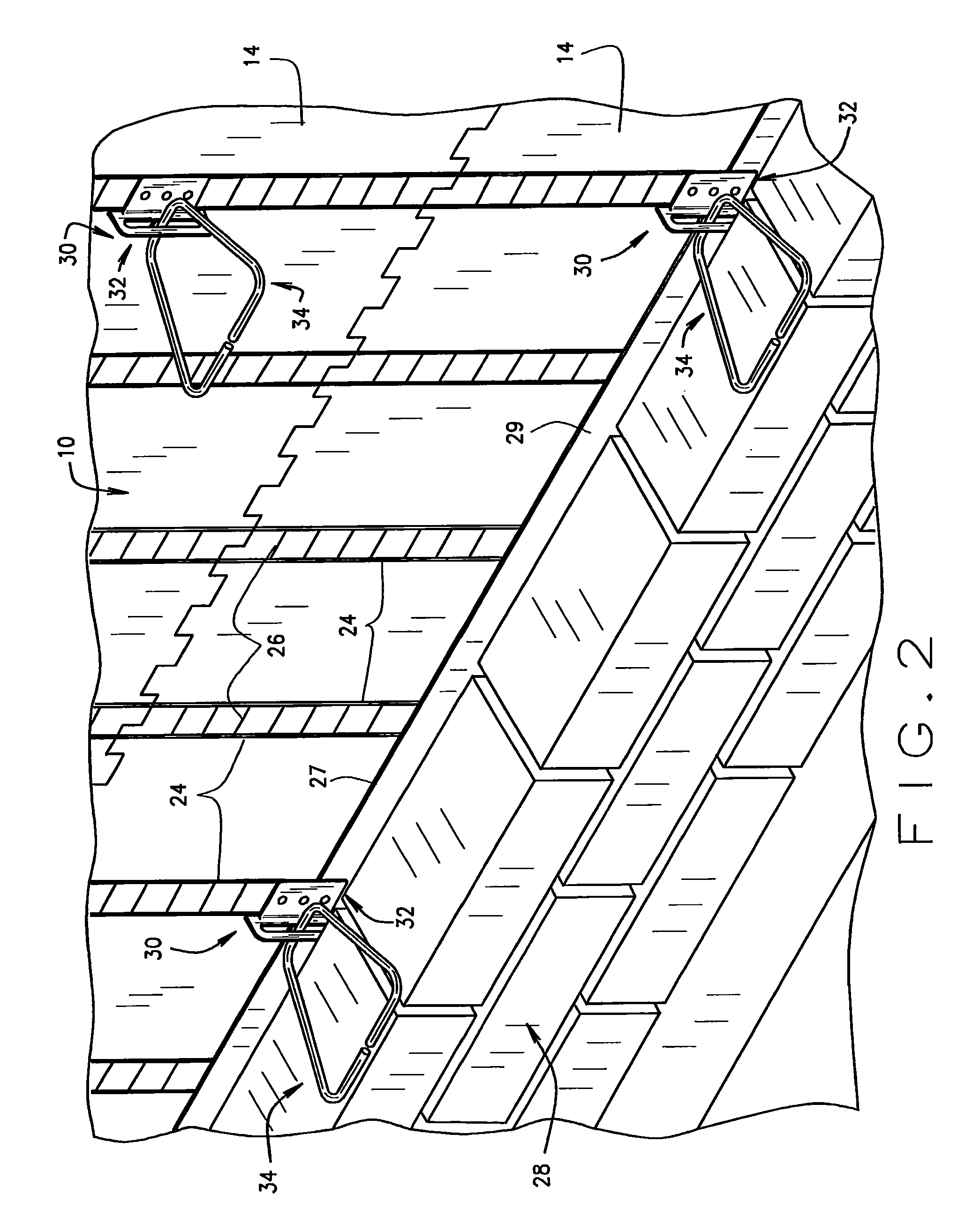 Adjustable masonry anchor assembly for use with insulating concrete form systems