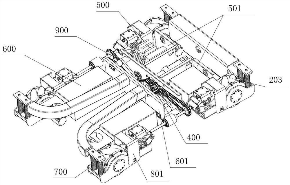 A fork-type omnidirectional heavy-duty truck