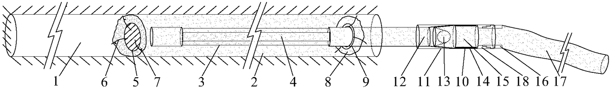 A kind of device and method of flexible plastic fast grouting and sealing holes