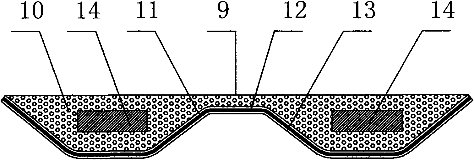Anti-collision guardrail with internally inlaid metal materials