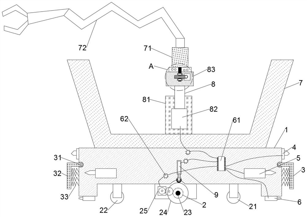 A steering deceleration device and a turning deceleration method for an intelligent storage vehicle