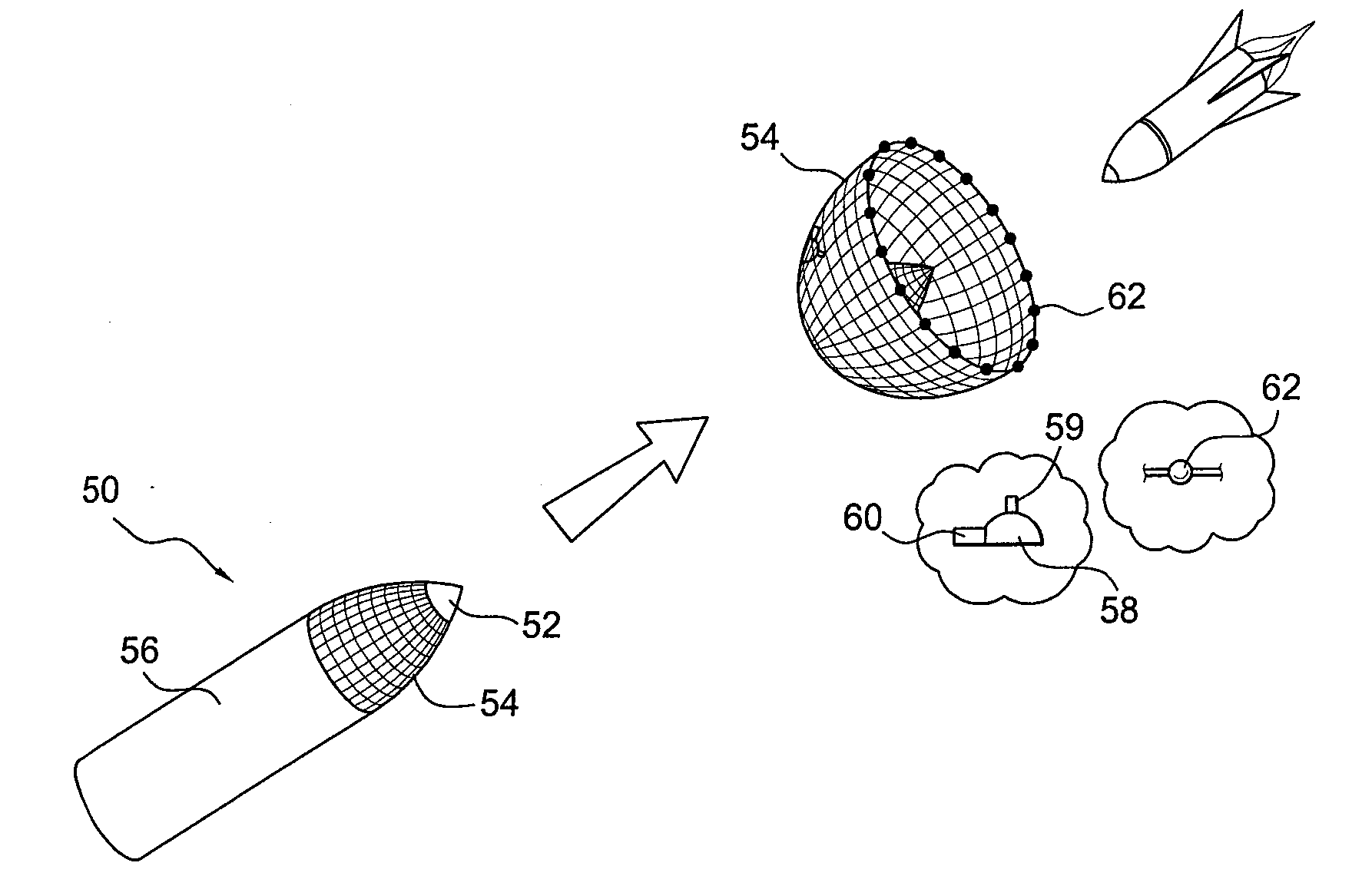 Intercept system for falling bombs