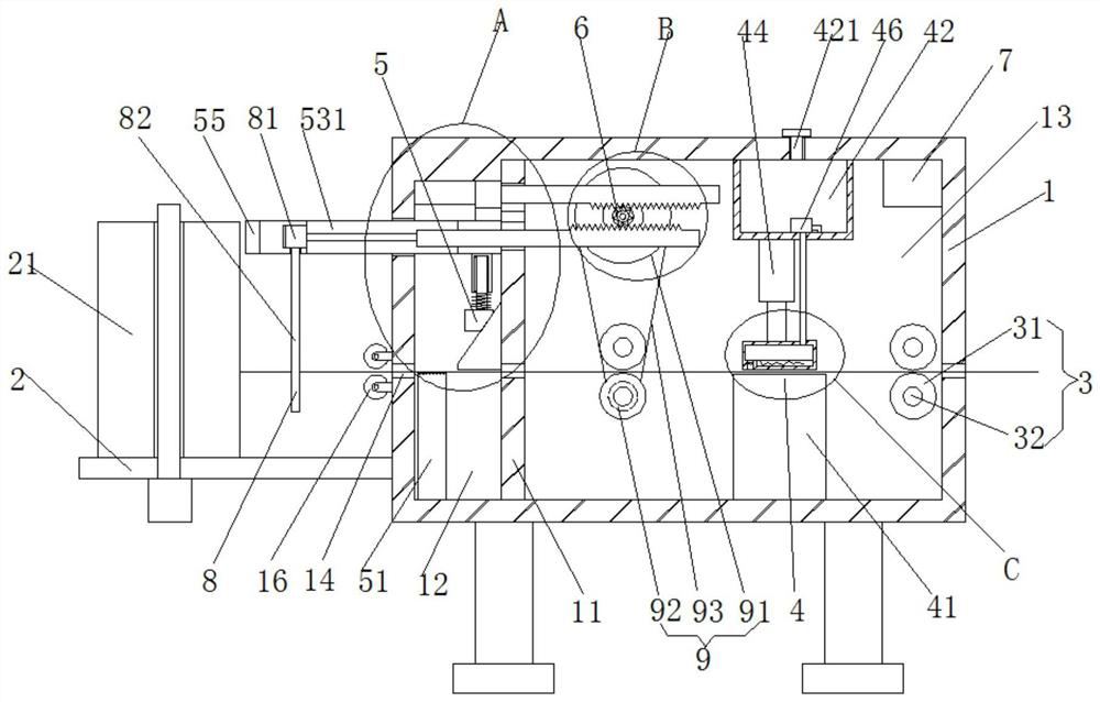 Feeding device of textile machine for polyester nylon cotton preparation