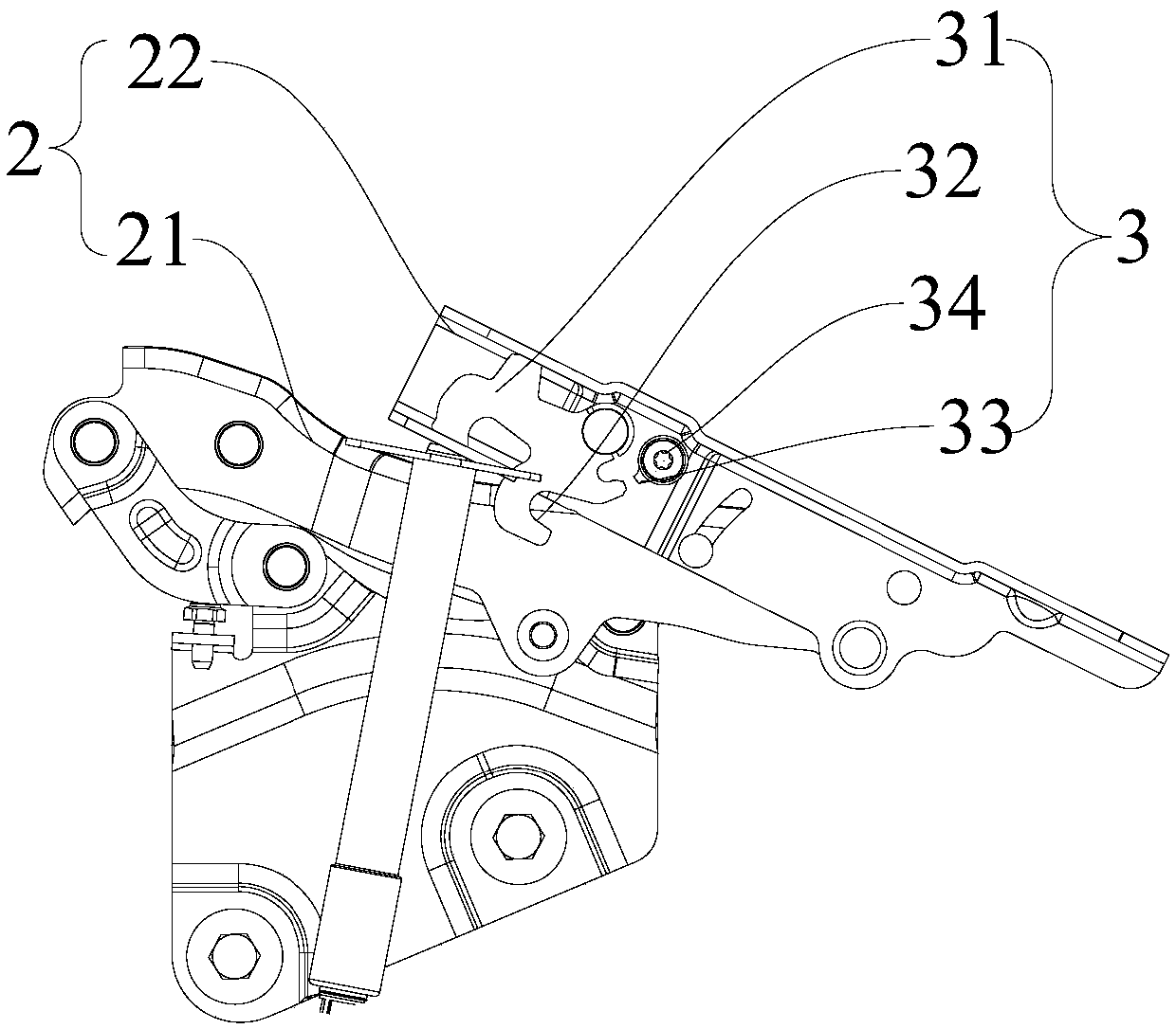Engine hood hinge device for vehicle, and vehicle with engine hood hinge device