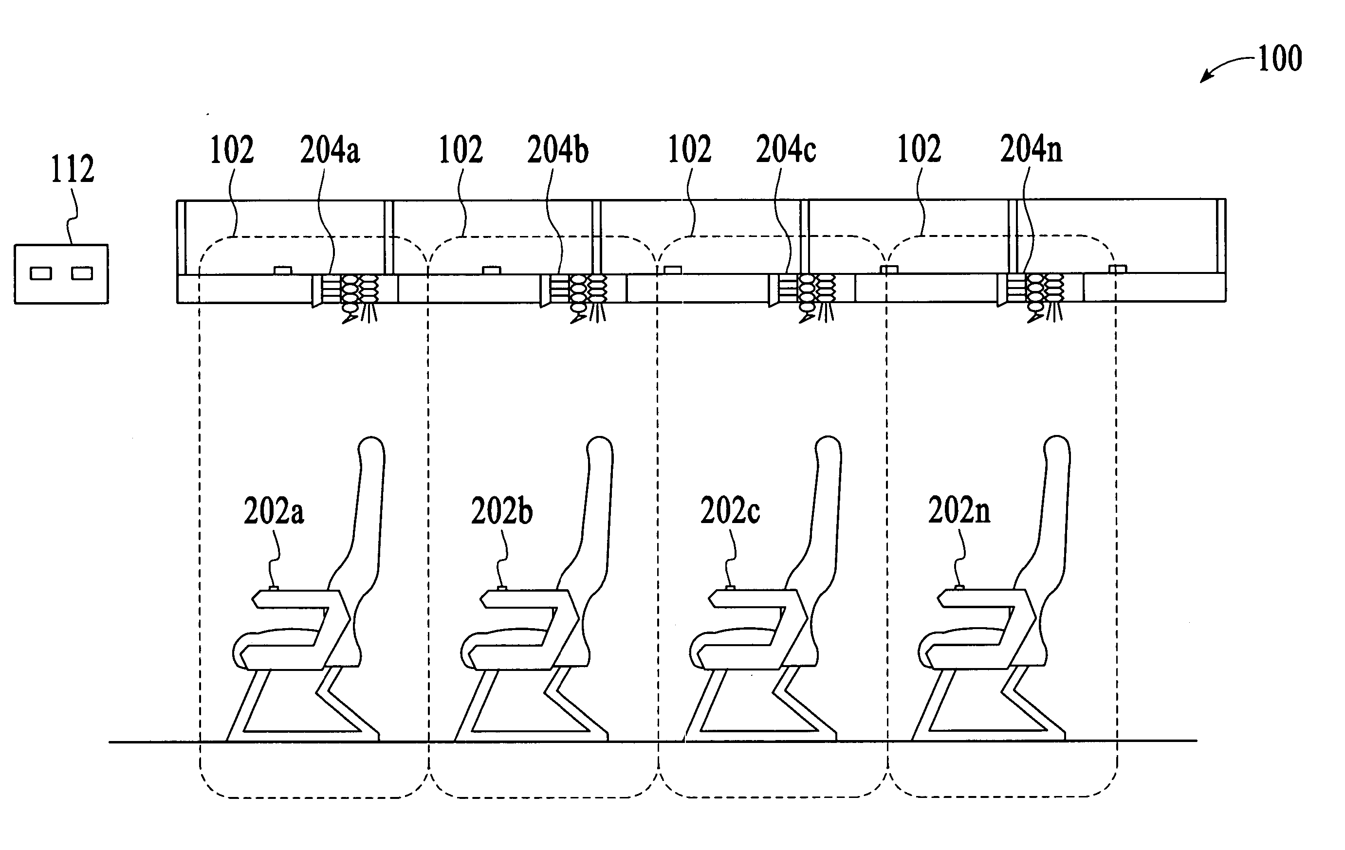 Simplified cabin services system for an aircraft