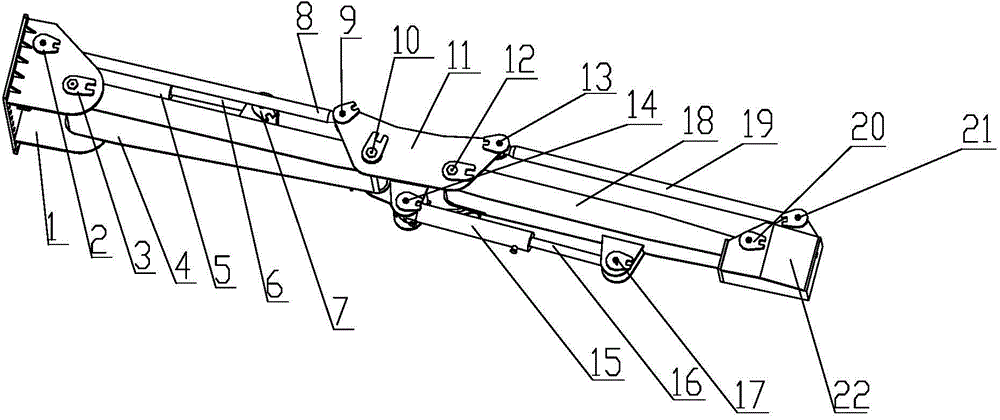 Horizontal folding suspension arm