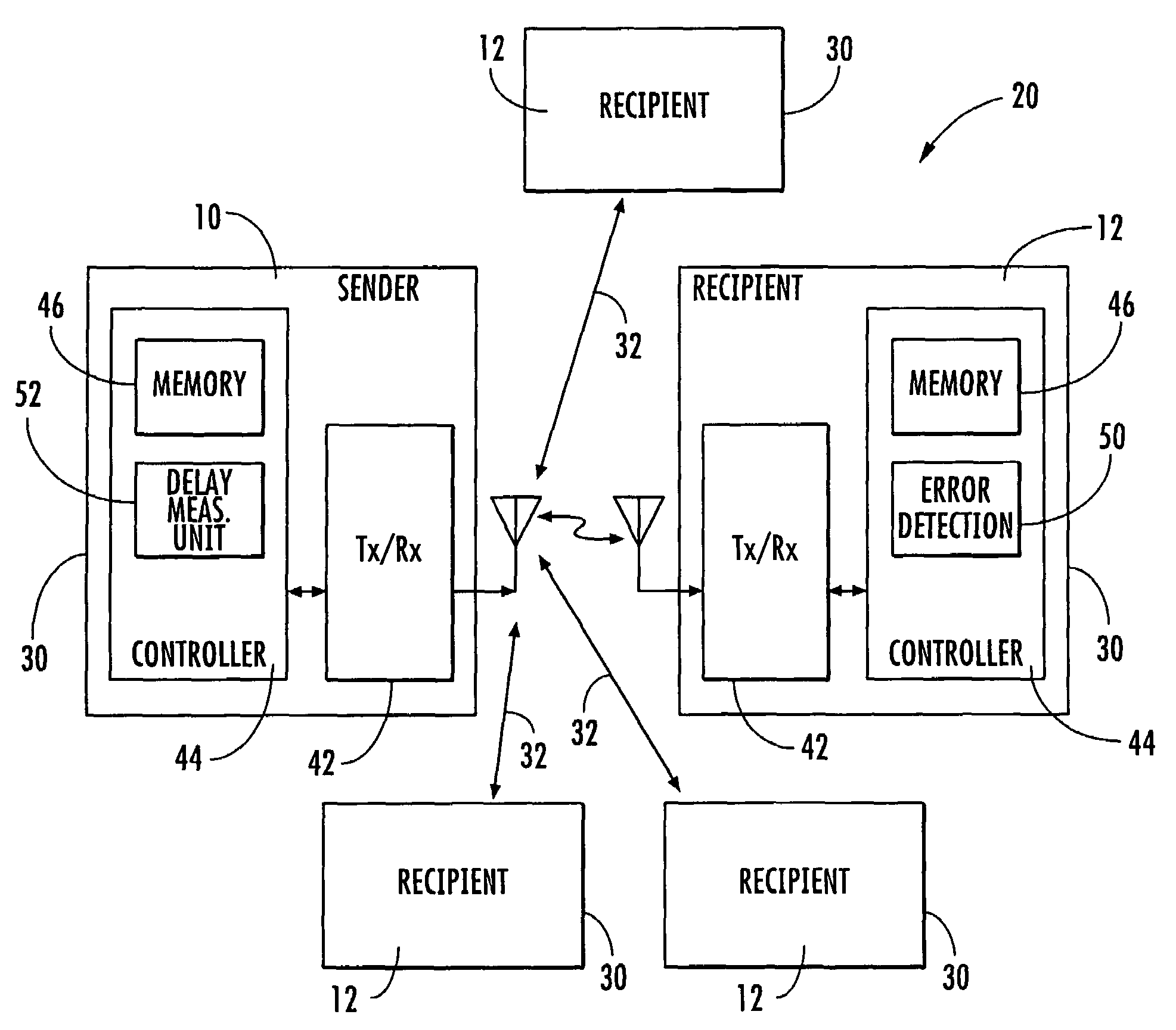 Multicast data communication method and network