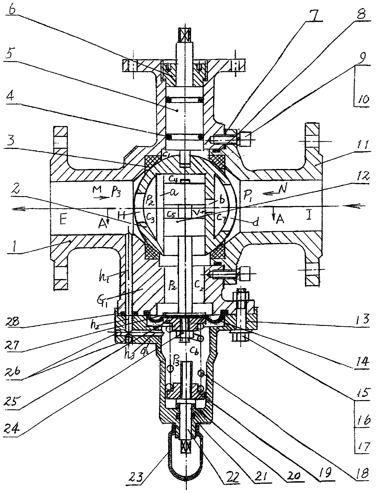 Flow automatic control ball valve and flow automatic control method