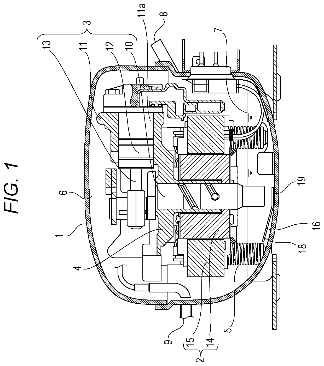 Hermetic compressor and refrigeration device