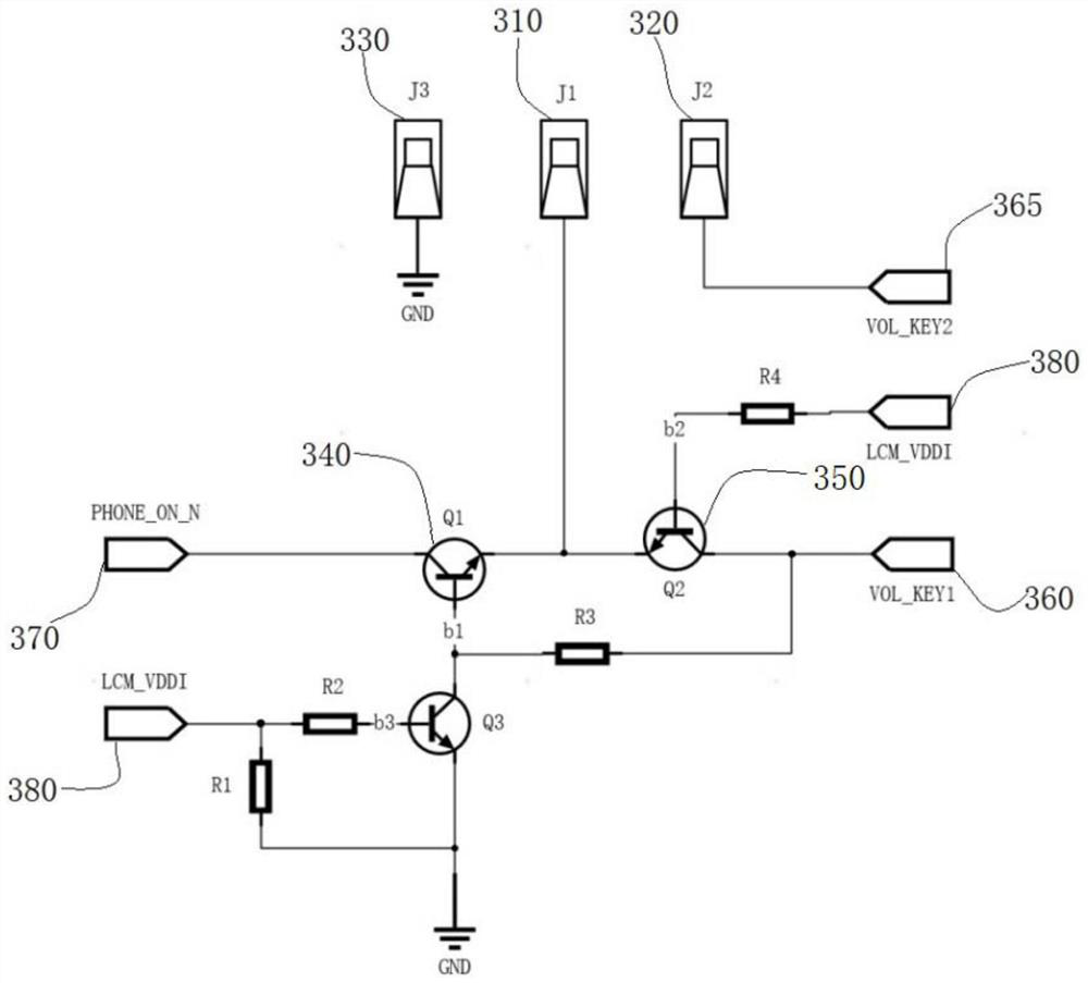 Key circuit of electronic equipment, electronic equipment and control method of electronic equipment