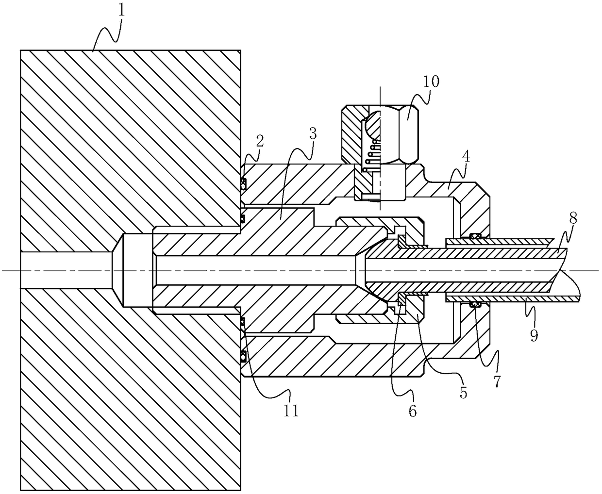 High-pressure gas joint leakage protection structure