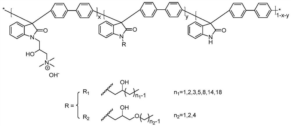 A kind of trimethylamine functionalized polyarylindole anion exchange membrane and preparation method thereof