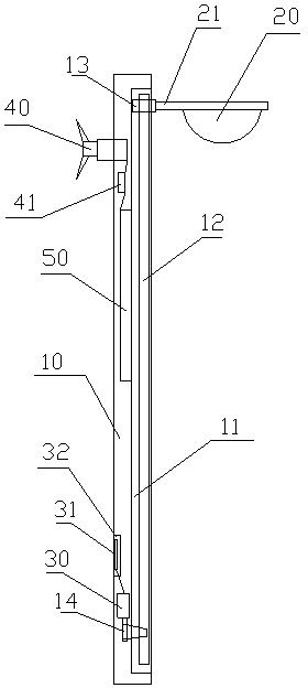 Elevating slide rail type high-pole lamp