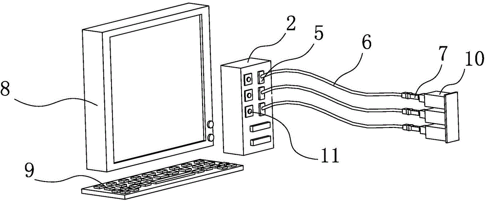 Intelligent ultrasonic detection system capable of achieving automatic switching by limit switches