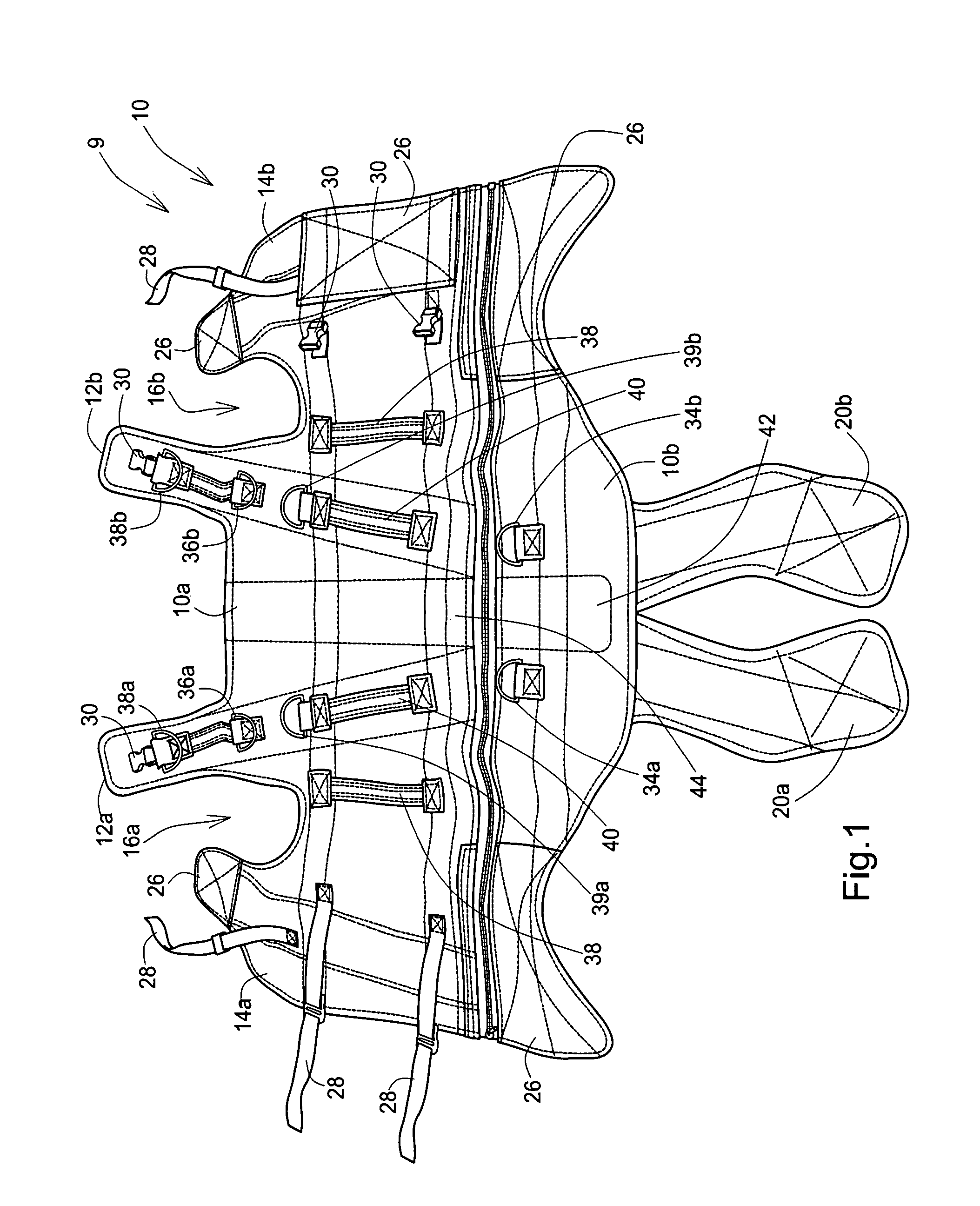 Unweighting assembly and support harness for unweighting a patient during rehabilitation