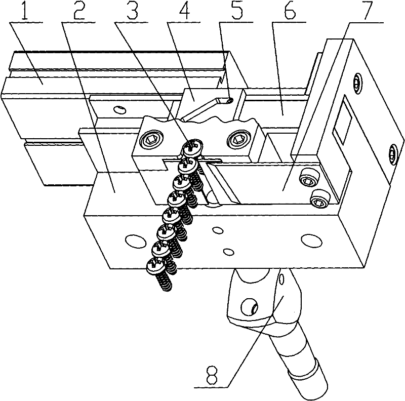 Bevel wedge type screw distributing mechanism