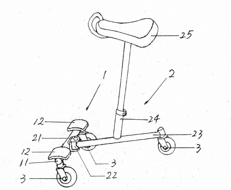 Sitting hip twist scooter