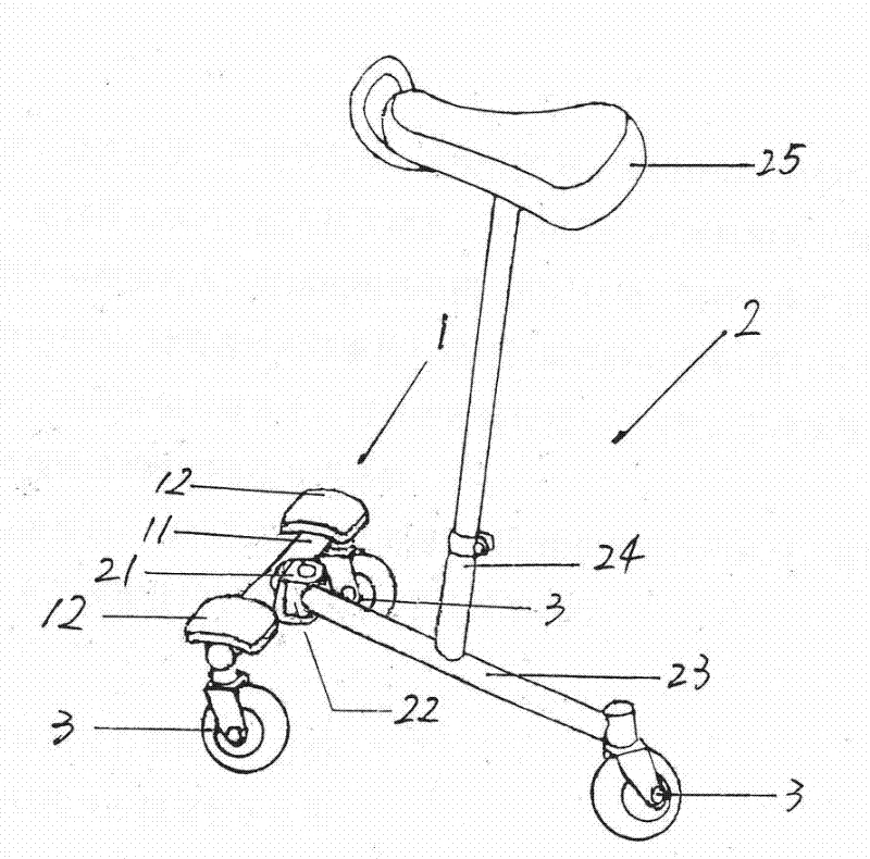 Sitting hip twist scooter