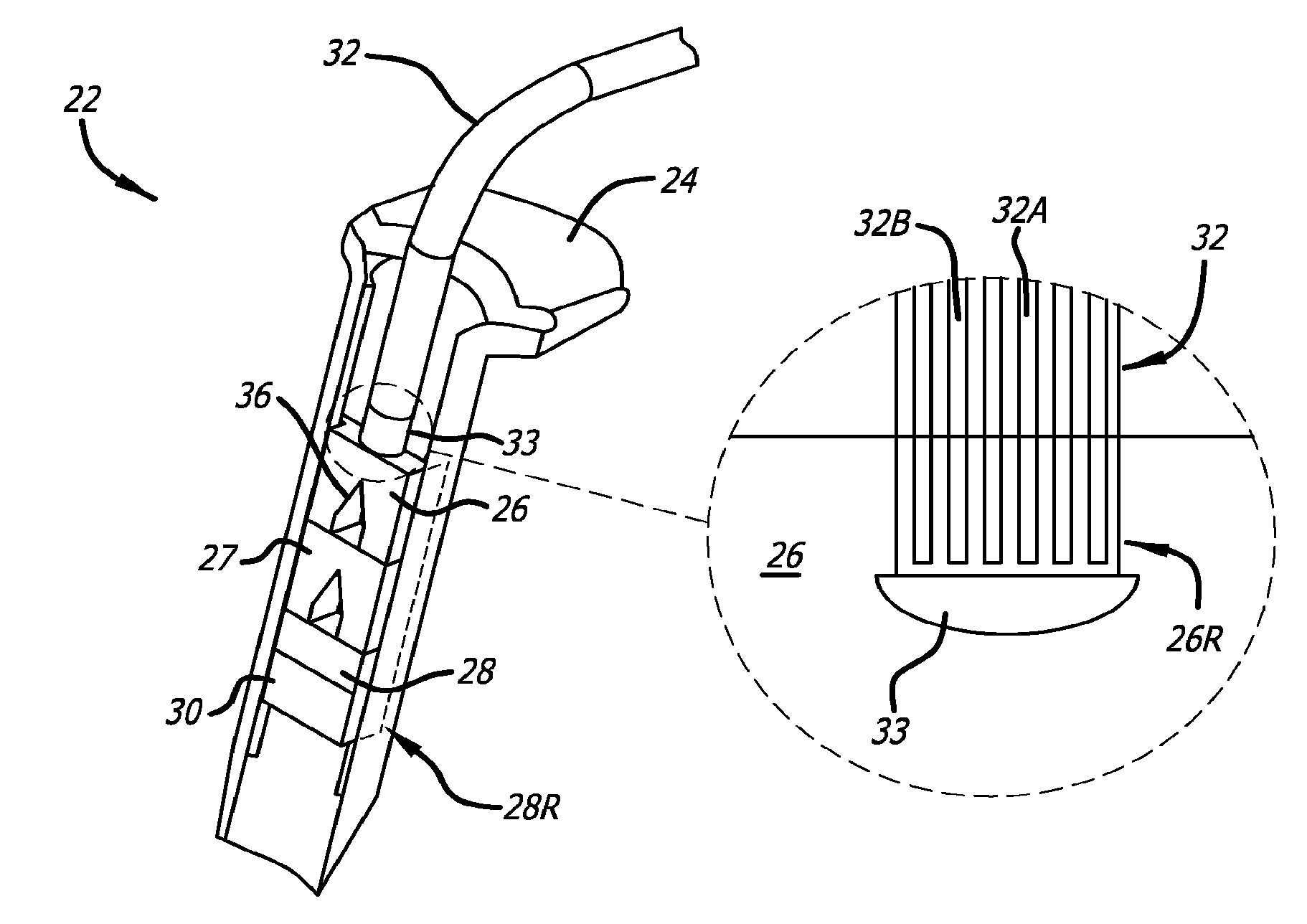 Blade insert illuminator