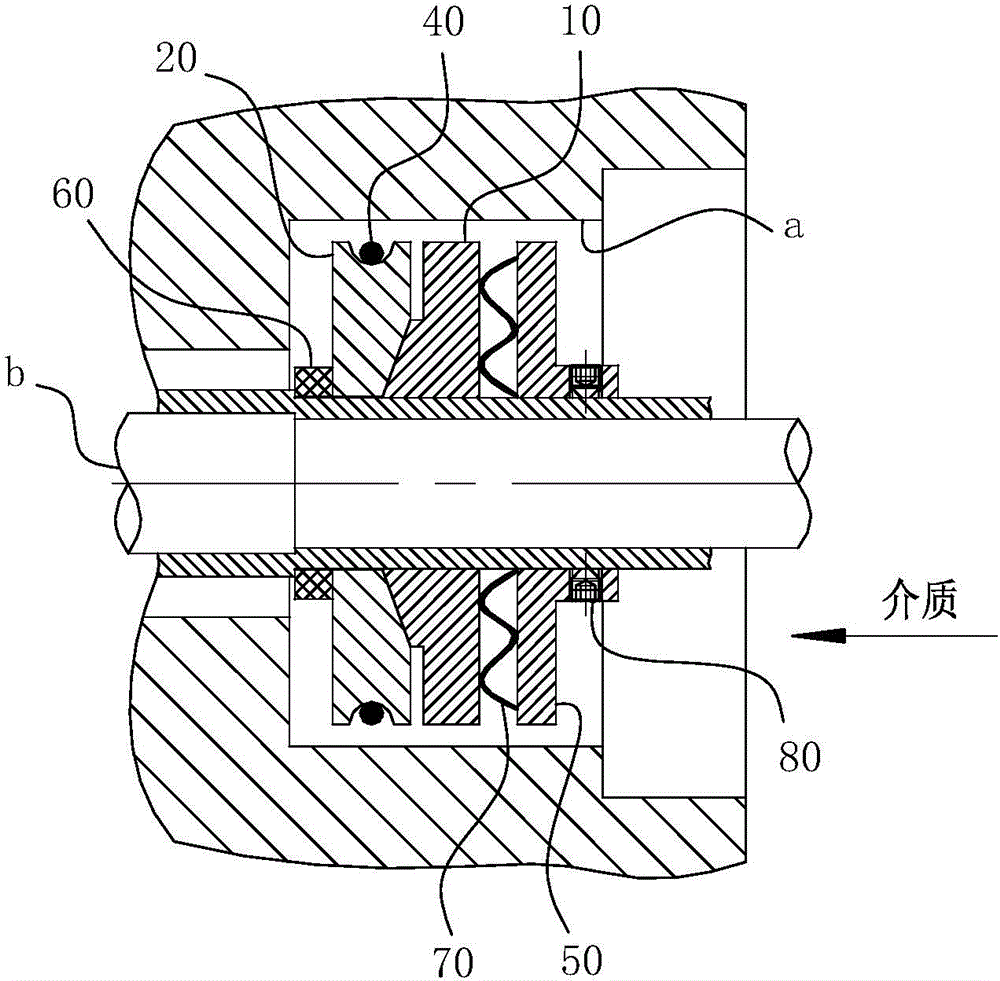 Self-compensating emergency combined seal for nuclear reactor main circulation pump sealing device