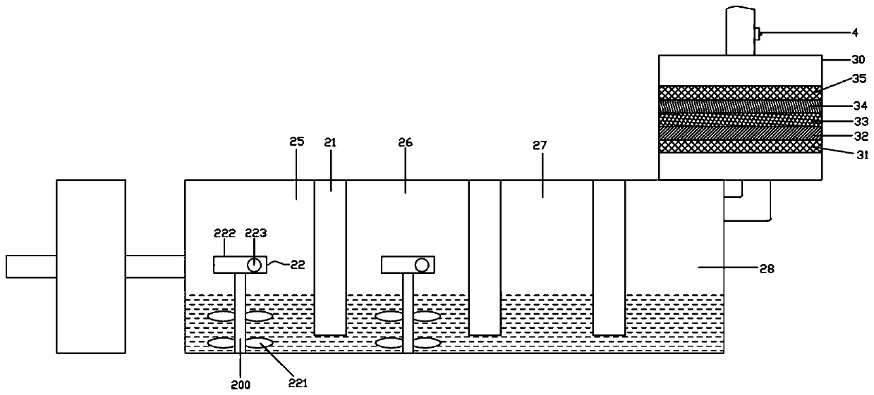 Acidic-exhaust gas treatment device with exhaust gas monitoring function