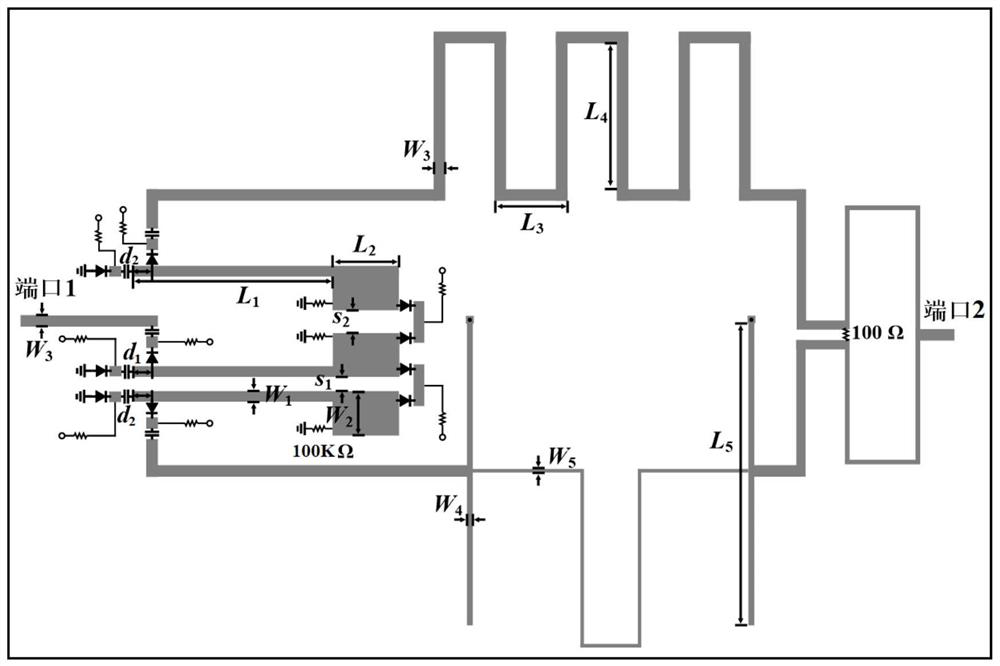 Reconfigurable filtering attenuator based on continuously adjustable center frequency