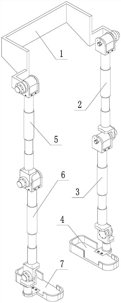 Length-adjustable lower limb exoskeleton mechanism