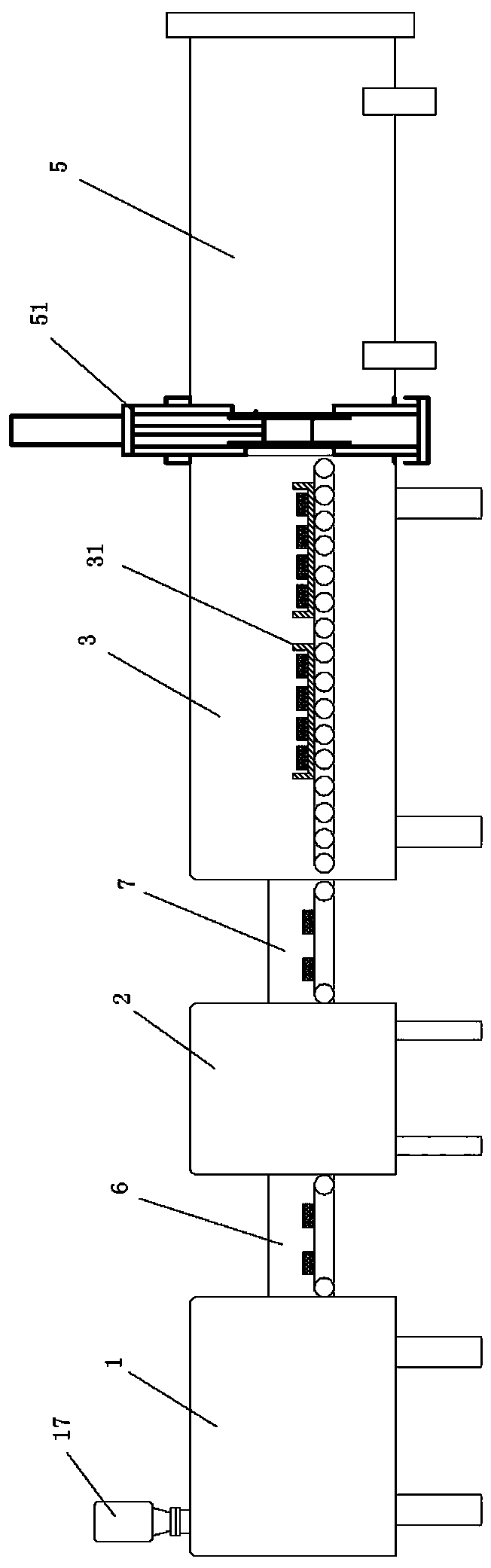 Method and equipment for manufacturing continuous sintered magnet