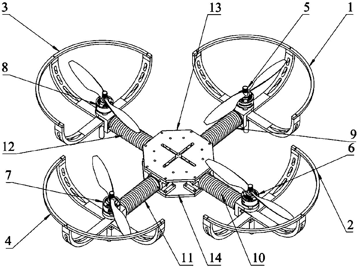Passive anti-collision damping multi-rotor drone