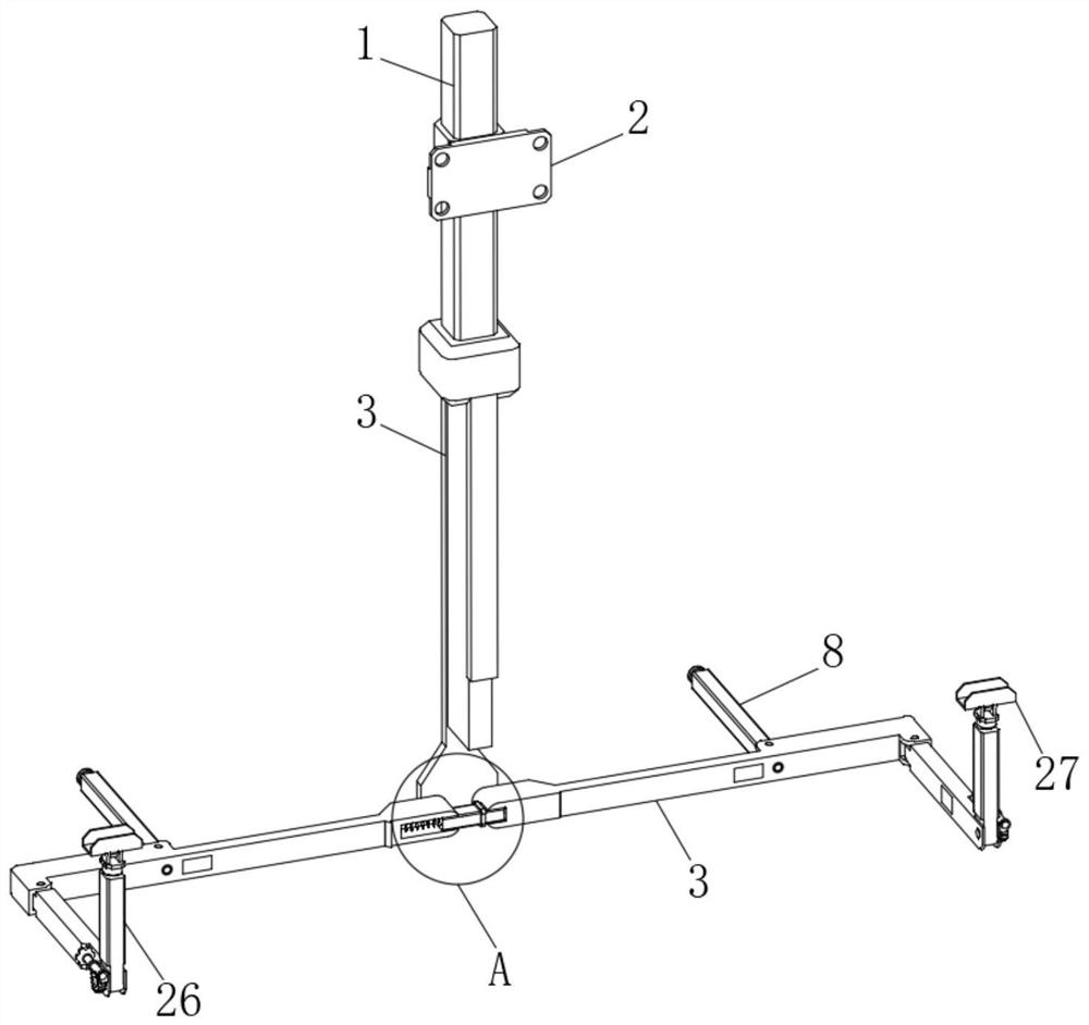 Angle-adjustable display screen mounting base for computer science teaching