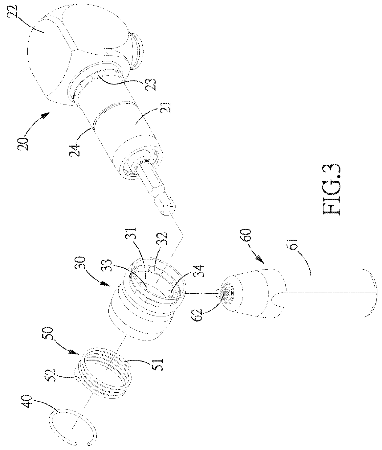 Right angle adapter with an auxiliary handle