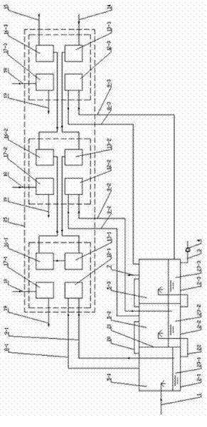 Heat supply system for directly recovering sewage multi-section flashing steam waste heat by using multiple sections of absorption heat pumps