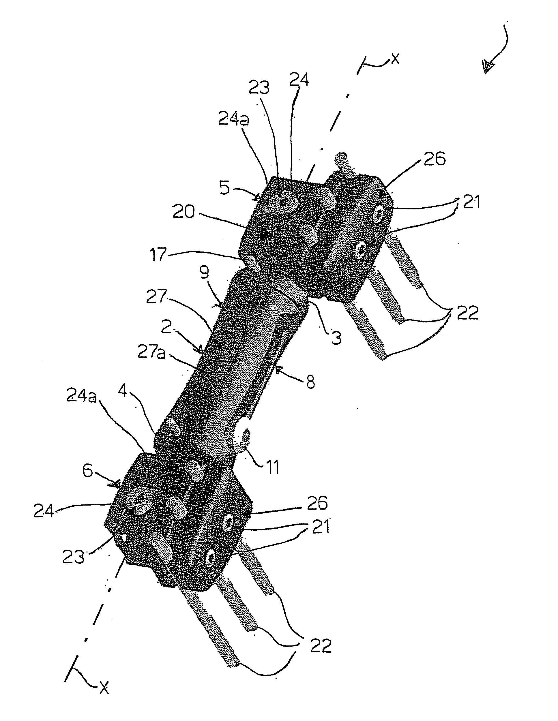 External fixation device for reducing bone fractures
