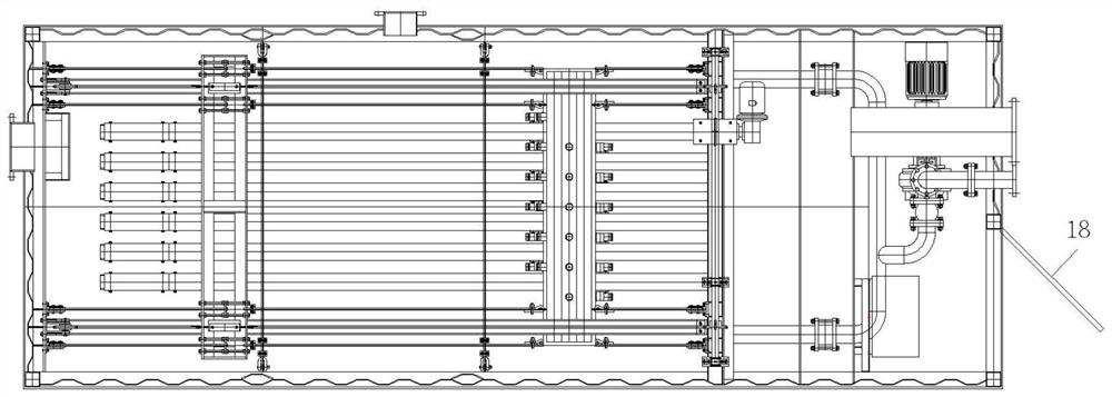 Container type vertical sheet sewage filtering device