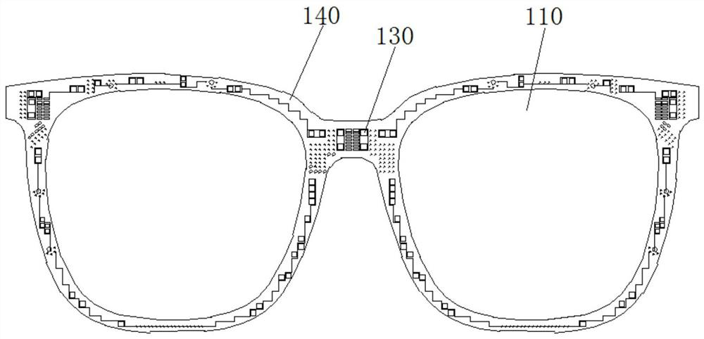 Glasses frame, glasses bracket and intelligent glasses