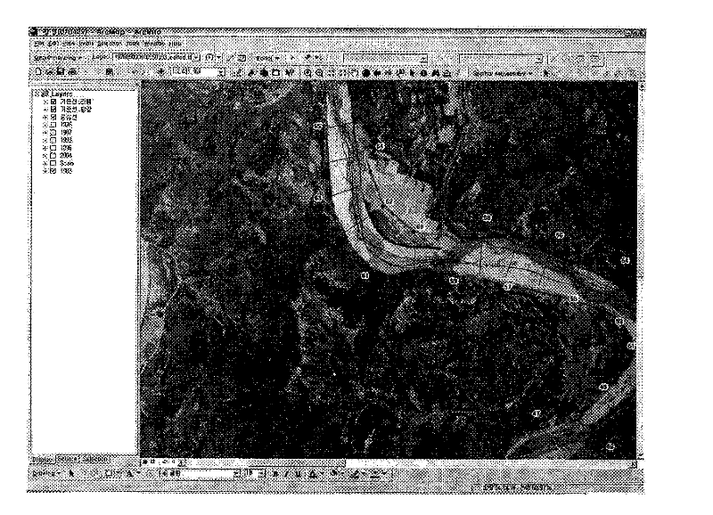 River fluctuation analysis system and method employing aerial photograph and GIS (Graphical Information System)