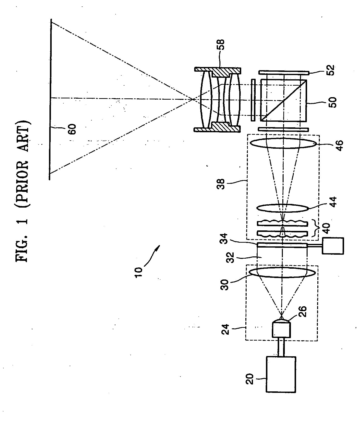 Illumination system eliminating laser speckle and projection TV employing the same