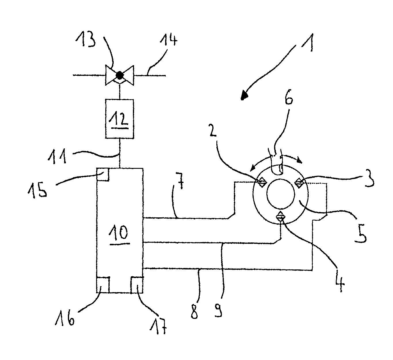 Actuating device for fixtures and method for the operation thereof