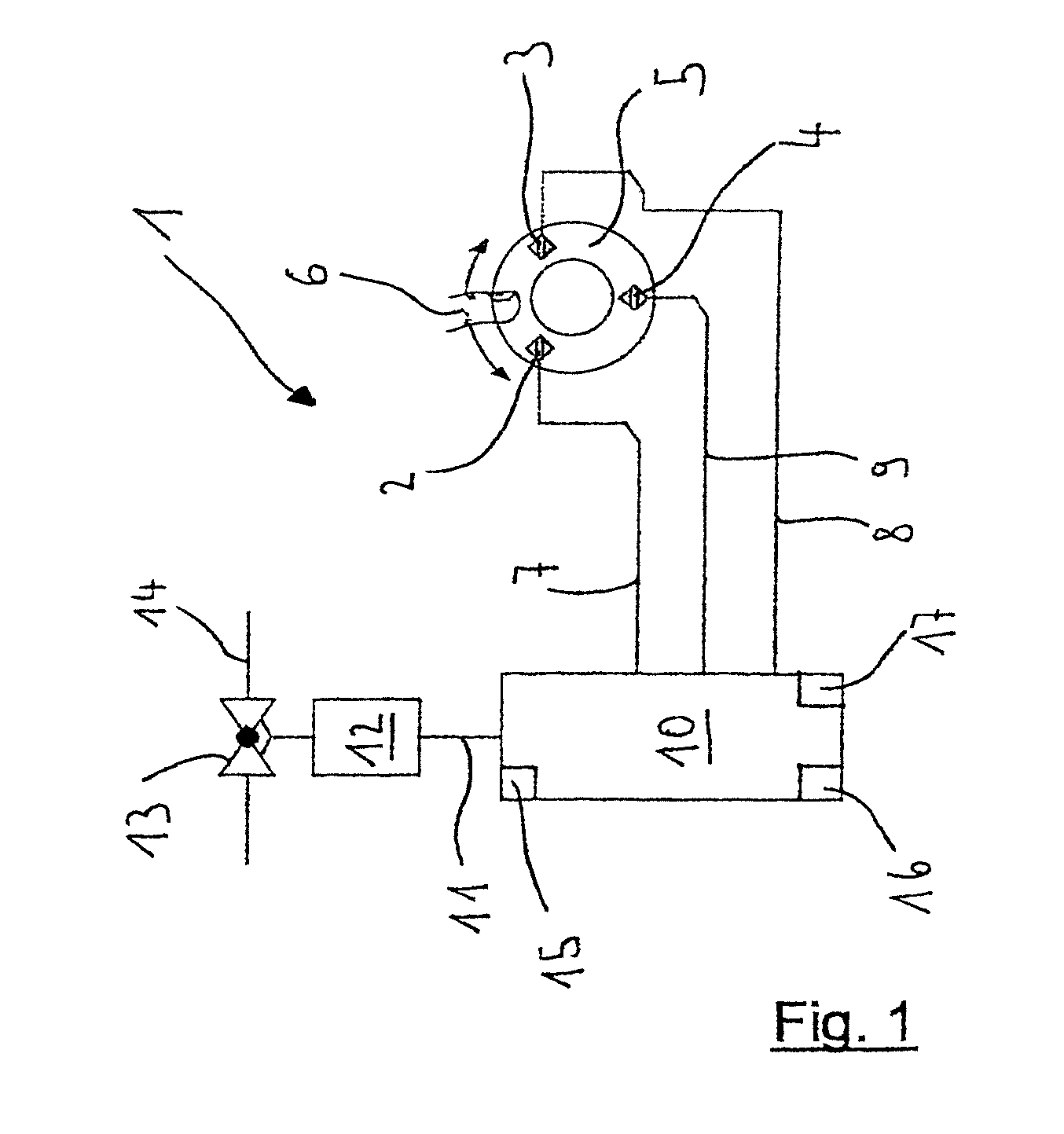 Actuating device for fixtures and method for the operation thereof