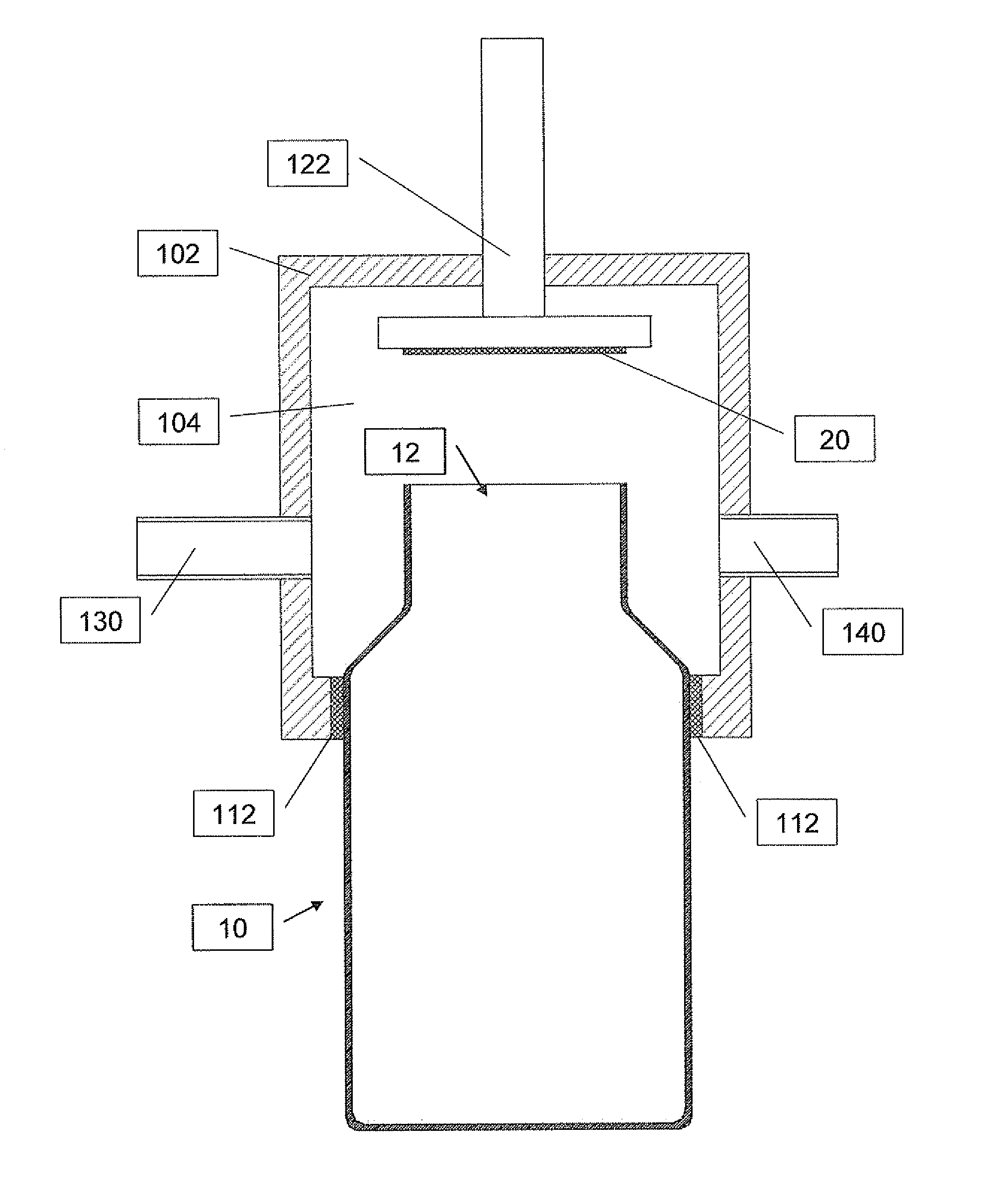 Device and Method for Atmosphere Modification in a Container During the Sealing Process