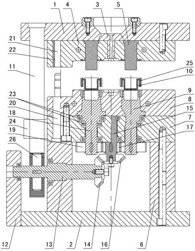 Injection-molding mould rotary-type-core de-molding mechanism